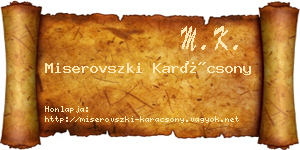 Miserovszki Karácsony névjegykártya